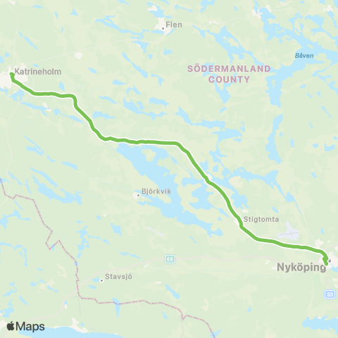 Sörmlandstrafiken Nyköping Bussterminal—Katrineholm Resecentrum map