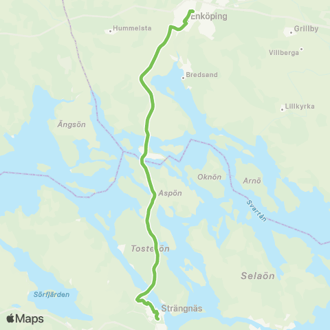 Sörmlandstrafiken Strängnäs Resecentrum—Enköping Station map