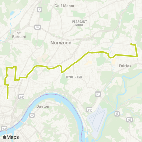 Metro SORTA Madisonville Commuter map