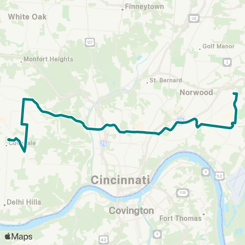 Metro SORTA MLK / Westwood Northern map
