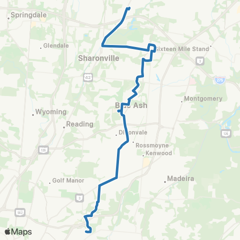 Metro SORTA Blue Ash map