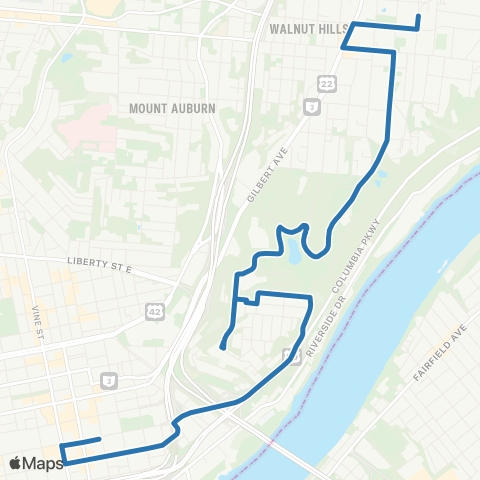 Metro SORTA Mt. Adams map
