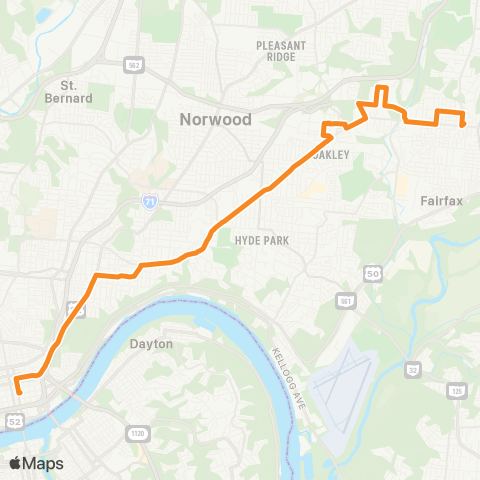 Metro SORTA Madison Road map