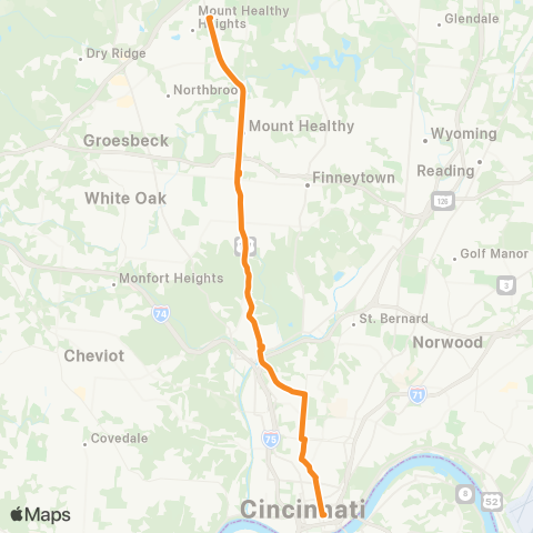 Metro SORTA Hamilton Avenue map