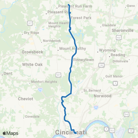 Metro SORTA Winton Road map