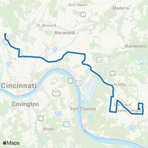 Metro SORTA MLK / Beechmont map