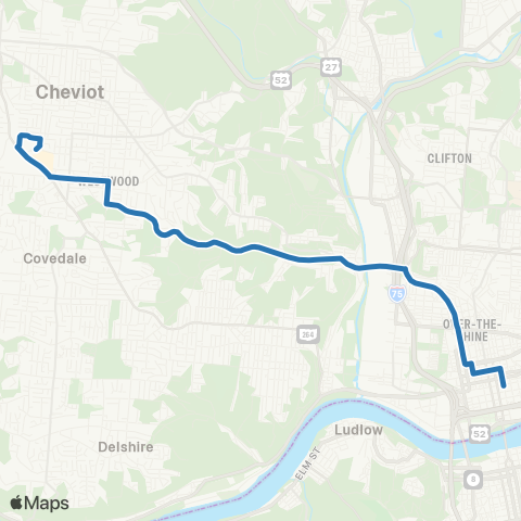 Metro SORTA Queen City Avenue map