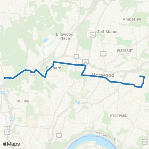 Metro SORTA St. Bernard - Oakley map