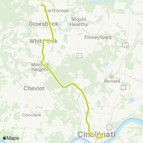 Metro SORTA Colerain Express map