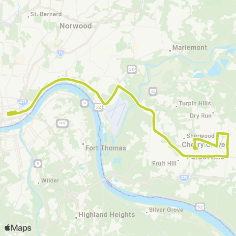 Metro SORTA Beechmont Commuter map