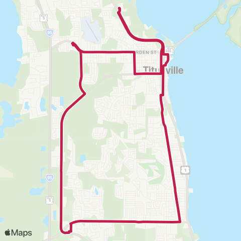 Space Coast Area Transit Titusville map