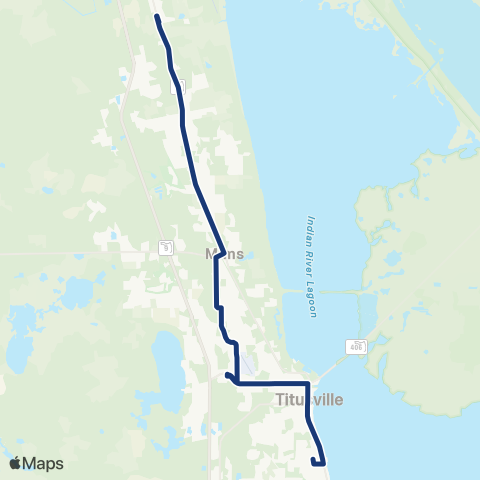 Space Coast Area Transit Titusville / Mims map
