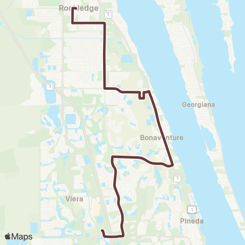 Space Coast Area Transit Rockledge / Viera map