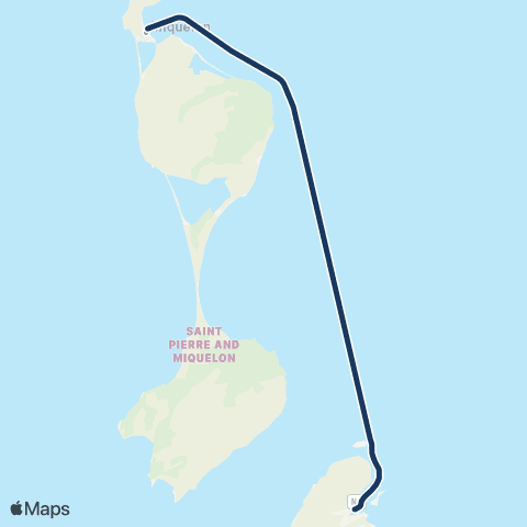 SPM Ferries Miquelon - Saint-Pierre map