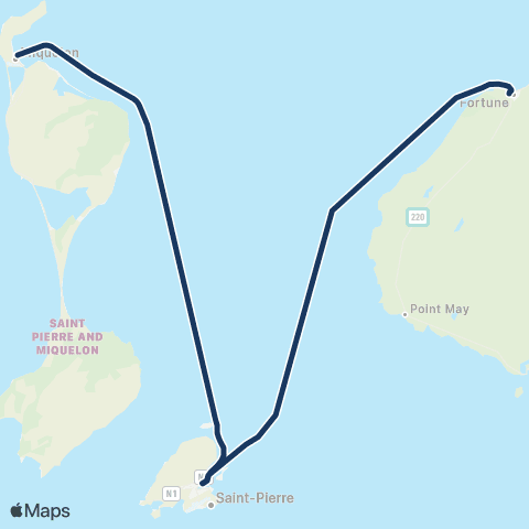 SPM Ferries Fortune - Miquelon map