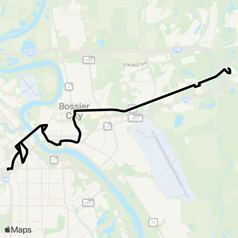 Sportran East Bossier map