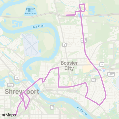 Sportran North Bossier Loop map