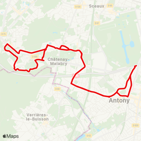 Île-de-France Mobilités Gare de la Croix de Berny <>︎ Gare de la Croix de Berny map
