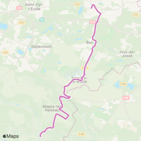 Île-de-France Mobilités Gare de Versailles Château Rive Gauche <>︎ Gare de St-Rémy-les-Chevreuse map