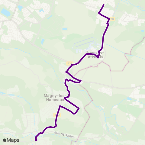 Île-de-France Mobilités Gare de St-Rémy-les-Chevreuse <>︎ Collège M.L.-King / Lycée Franco-Allemand map