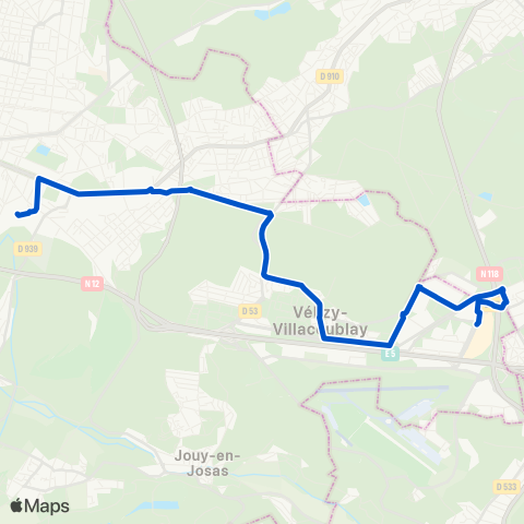 Île-de-France Mobilités Gare rout. de Versailles Chantiers / Quai G <>︎ Ctre comm. map
