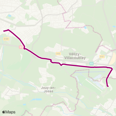 Île-de-France Mobilités Gare rout. de Versailles Chantiers / Quai G <>︎ Burospace map