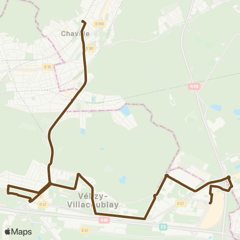 Île-de-France Mobilités Gare de Chaville Rive Droite <>︎ Ctre comm. map