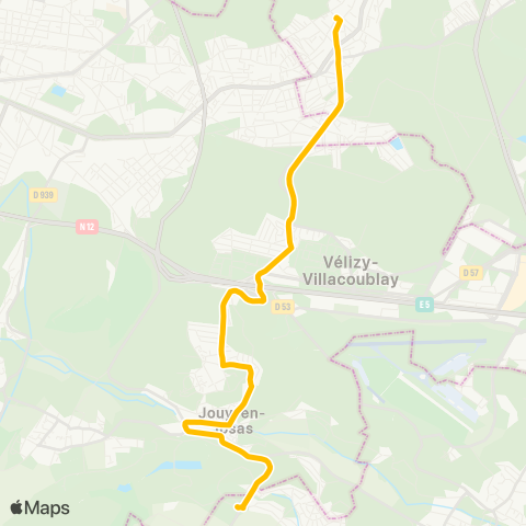 Île-de-France Mobilités Campus Hec <>︎ Gare de Chaville Rive Droite map