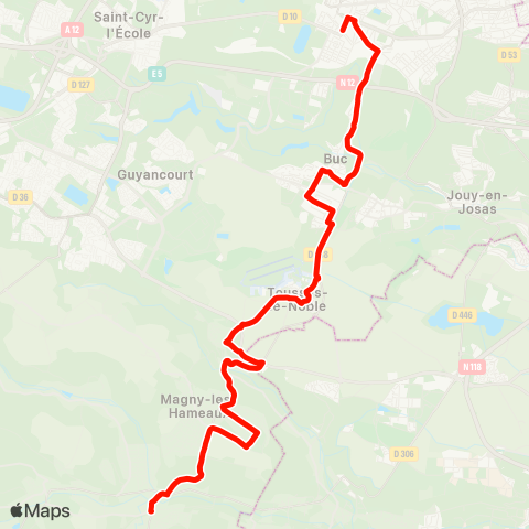 Île-de-France Mobilités Gare de St-Rémy-les-Chevreuse <>︎ Gare de Versailles Château Rive Gauche map