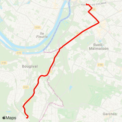 Île-de-France Mobilités Gare de Rueil Malmaison <>︎ Gare de la Celle St Cloud map