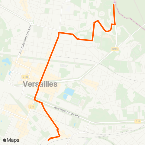 Île-de-France Mobilités Gare rout. de Versailles Chantiers / Quai F <>︎ Pershing map