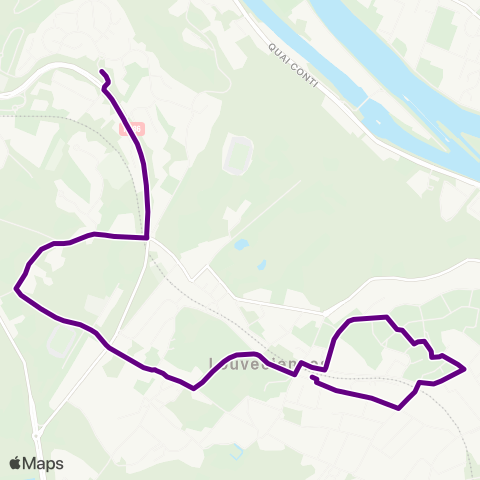 Île-de-France Mobilités Les Demeures <>︎ Gare de Louveciennes map