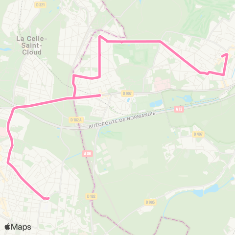 Île-de-France Mobilités Pl. Laboulaye <>︎ Charles Devos / Pl. Simone Veil map