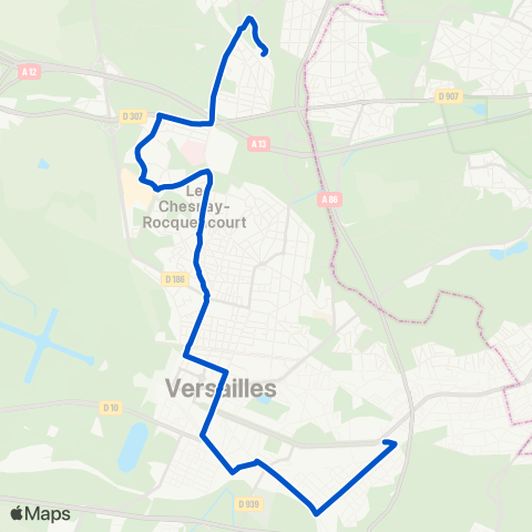 Île-de-France Mobilités Gare de la Celle-St-Cloud <>︎ Porchefontaine Louis XIV map