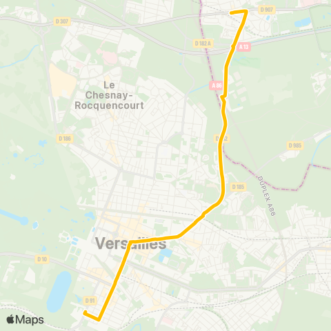 Île-de-France Mobilités Gare de Vaucresson <>︎ Lycée Jules Ferry map
