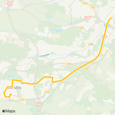 Île-de-France Mobilités Gare de Massy / Palaiseau <>︎ Ctre comm. Ulis 2 map