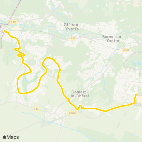 Île-de-France Mobilités Gare de Courcelle / Lycée de la Vallée <>︎ Ctre comm. Ulis 2 map