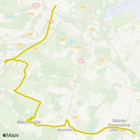 Île-de-France Mobilités Gare de Massy-Palaiseau <>︎ Piscine map