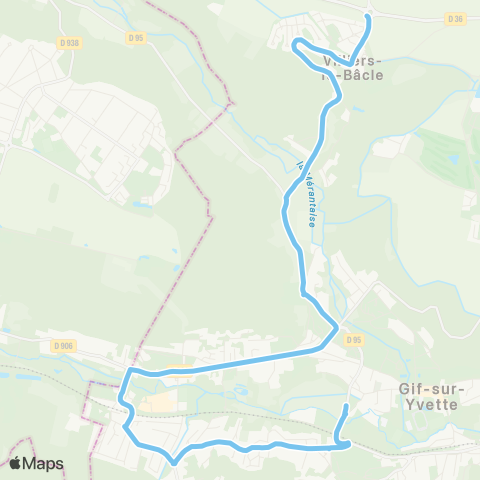 Île-de-France Mobilités Gare de Courcelle / Lycée de la Vallée <>︎ Les Quinconces map