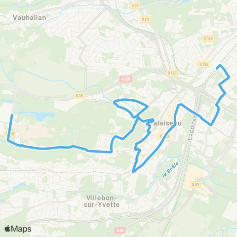 Île-de-France Mobilités Gare de Massy Palaiseau <>︎ Polytechnique Vauve map