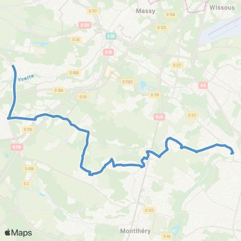 Île-de-France Mobilités Gare d'Épinay-s/-Orge <>︎ Gare du Guichet map