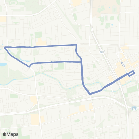 Santa Rosa CityBus t Ninth Street map