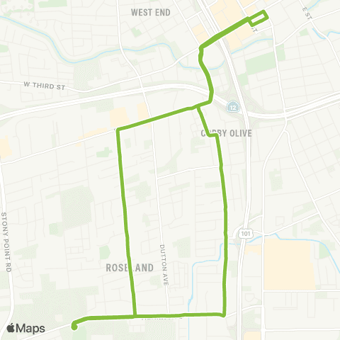 Santa Rosa CityBus by Ave and Roseland map