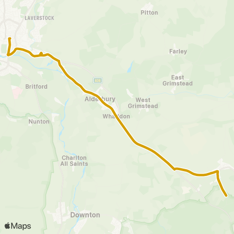 Salisbury Reds P&R - Cathedral Hotel map