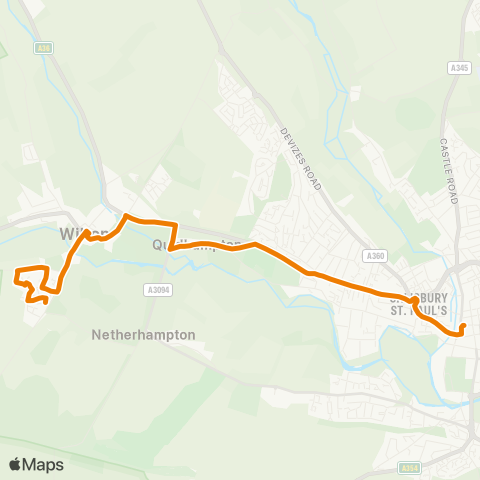 Salisbury Reds New Canal - Washern Close map