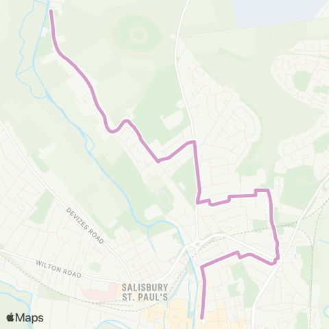 Salisbury Reds Tesco - Stratford Bridge map
