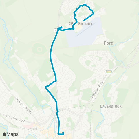 Salisbury Reds Castle Street - Partridge Way map