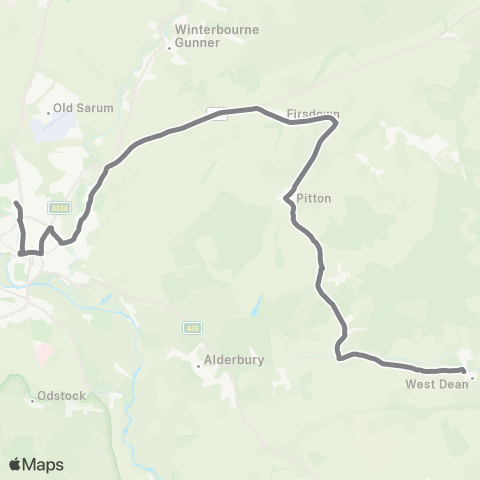 Salisbury Reds Red Lion House - S Wilts Grammar School map