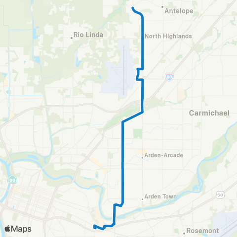 SacRT Fulton map