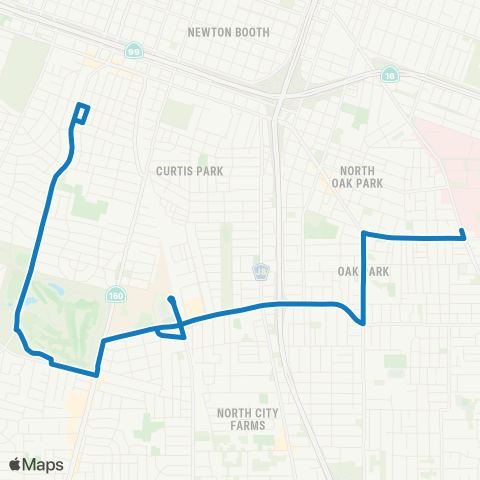 SacRT 12th Ave - Sutterville Rd map
